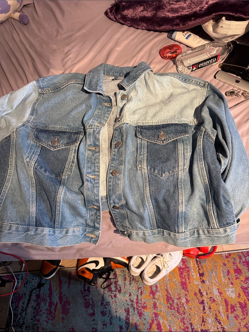 Black Tape Two-Tone Light & Medium Wash Denim Jacket